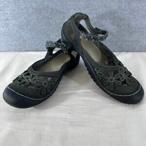 J SPORT BY JAMBU Women’s sz 9 MARYJANE SANDALS CLOSED TOE GREY MEMORY FOAM